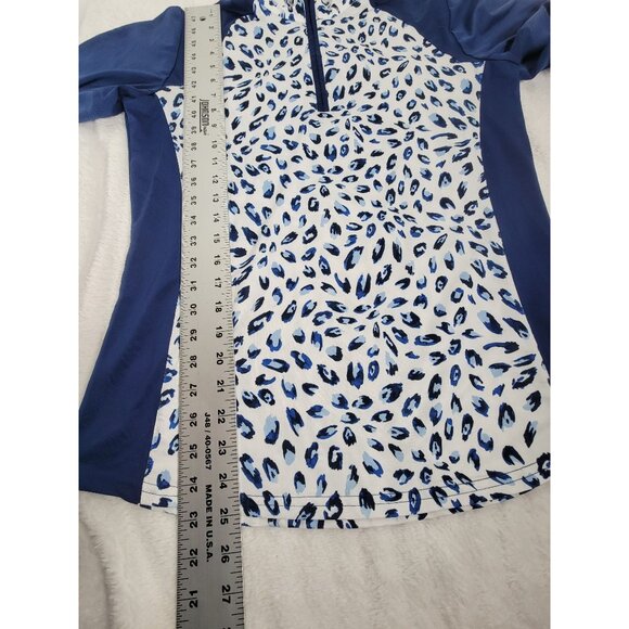 SanSoleil Womens UV 50 Solcool Print 1/4 Zip Mock Top Medium Pullover Stretch - Picture 8 of 8
